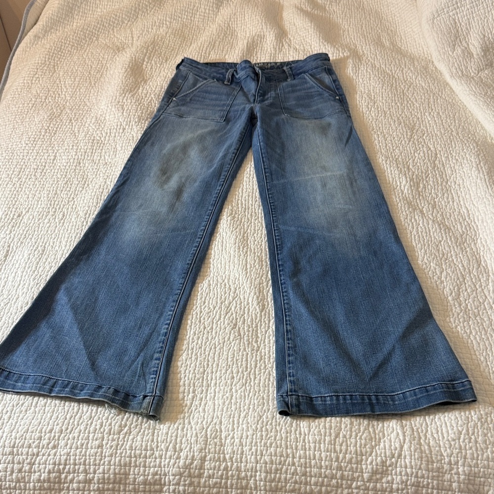 American eagle Wide-Leg Blue Jeans size 8 for teens